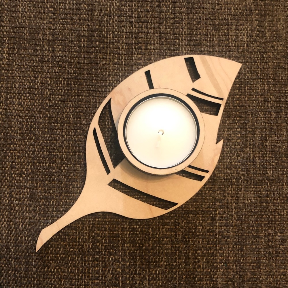 Leaf candle holder & tealight